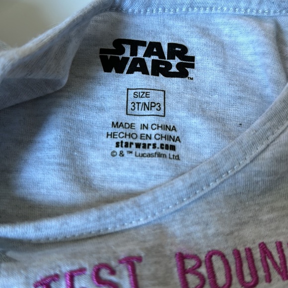 STAR WARS AND LUCASFILMS LTD 3T/NP3 Cutest Bounty in the Galaxy T3 T-shirt - Picture 5 of 5